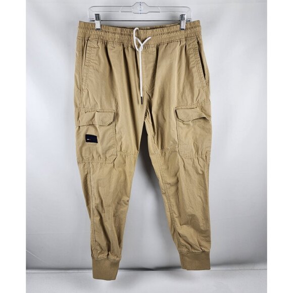 Tommy Hilfiger Pants Men Large Tan Tommy Jeans Vintage Y2K Cargo Joggers (32x28) - Picture 1 of 11